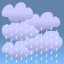 Overcast, heavy rain showers